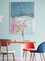 Абстрактная картина – stylish bright dining room