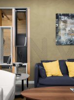 Абстрактная картина Living Room With Geometric Wood Shelving 2