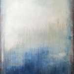 сине голубая абстрактная картина в интерьер MIKHALEFF