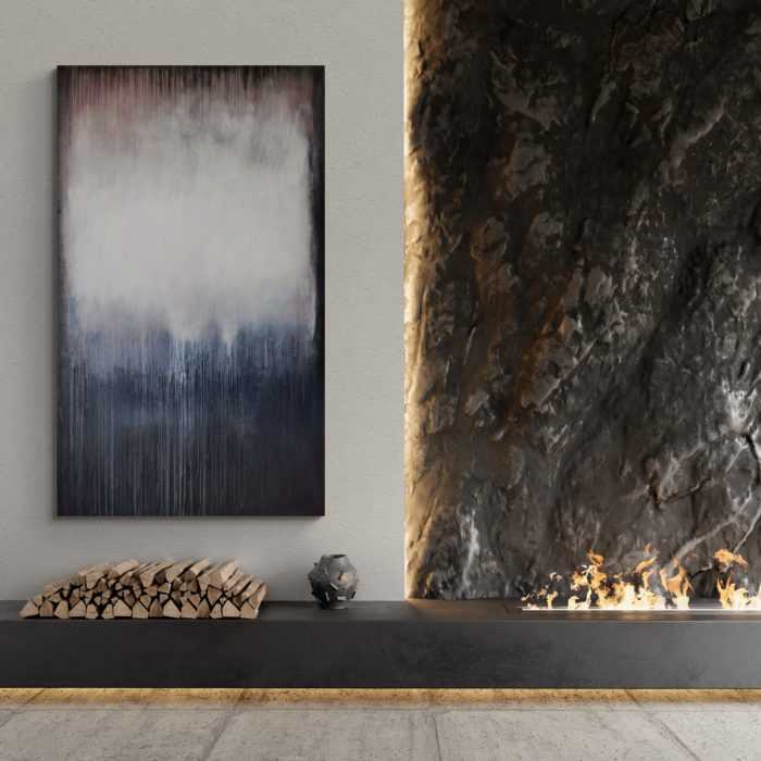 Modern interior fireplace